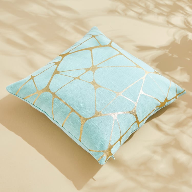 Celestial Set of 2 Geometric Foil Print Cushion Covers - 40x40cm