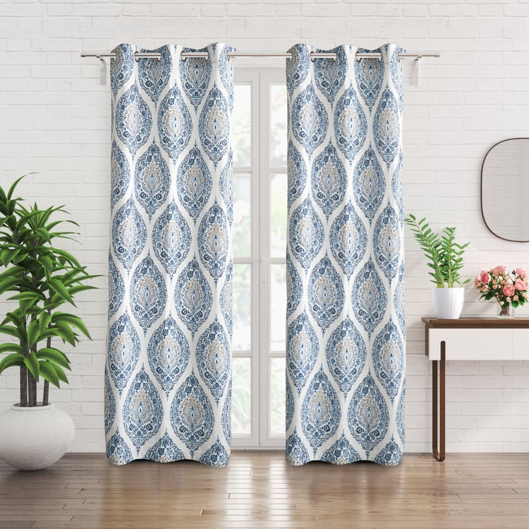 Saddle Husk Set of 2 Printed Light-Filtering Door Curtains