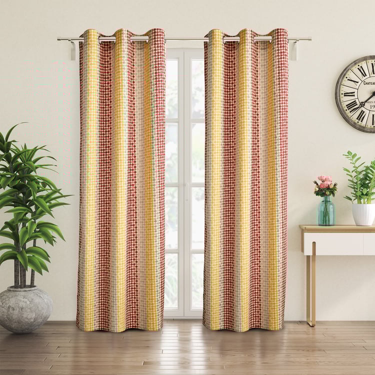 Saddle Legion Set of 2 Printed Light-Filtering Door Curtains - 7ft