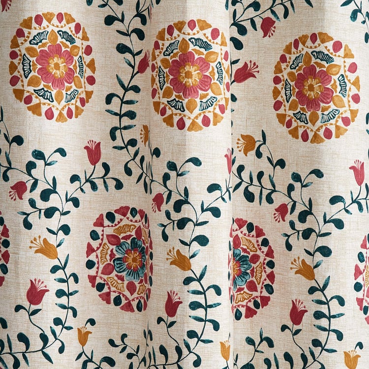 Saddle Morganite Set of 2 Printed Light-Filtering Door Curtains - 7ft