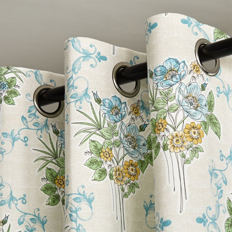 Saddle Pomme Set of 2 Printed Light-Filtering Door Curtains - 7ft
