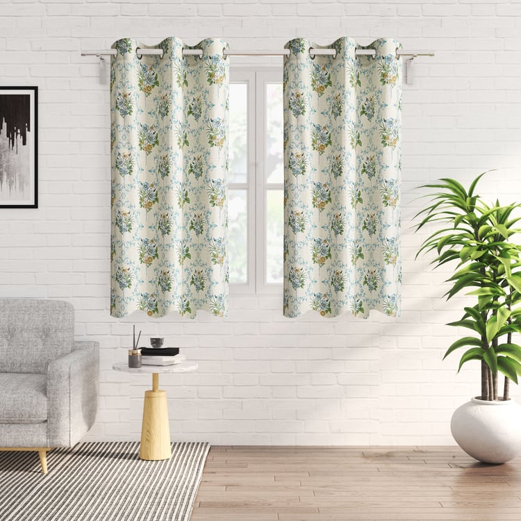 Saddle Pomme Set of 2 Printed Light-Filtering Window Curtains