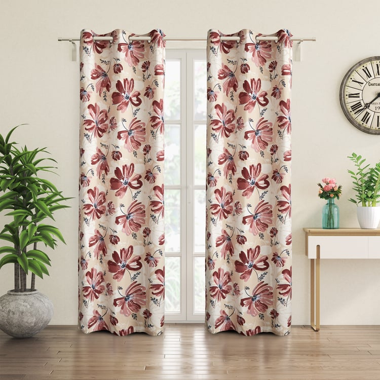 Saddle Sorbet Set of 2 Printed Light-Filtering Door Curtains - 7ft