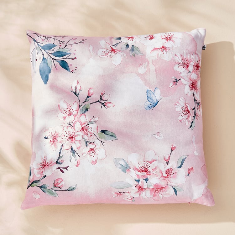 Splendid Senorita Sakura Floral Print Filled Cushion - 40x40cm