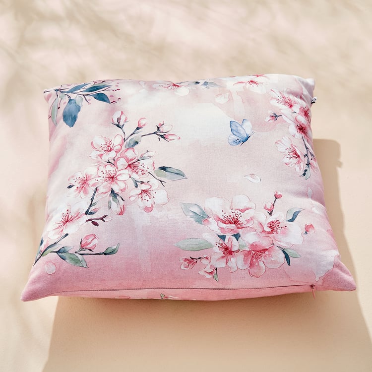 Splendid Senorita Sakura Floral Print Filled Cushion - 40x40cm