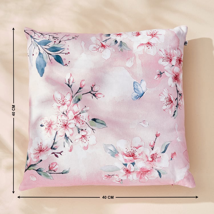 Splendid Senorita Sakura Floral Print Filled Cushion - 40x40cm