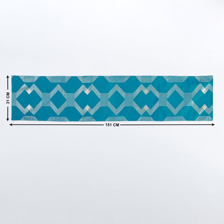 Corsica Gleam Foil Print Table Runner