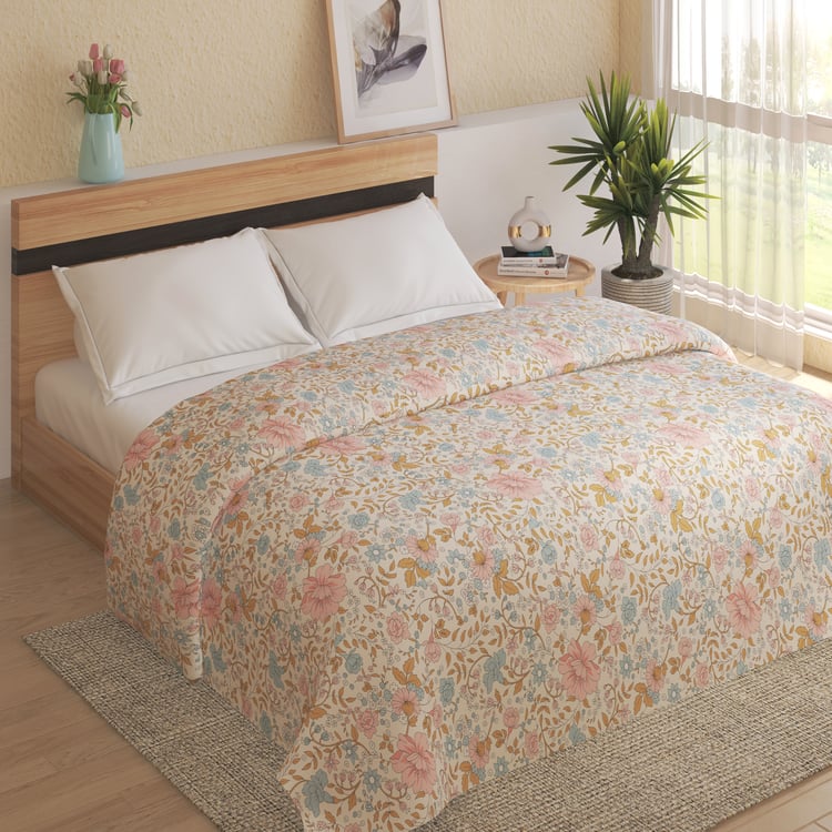 Corsica Gulmohar Floral Print Double Comforter