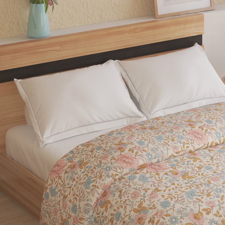 Corsica Gulmohar Floral Print Double Comforter