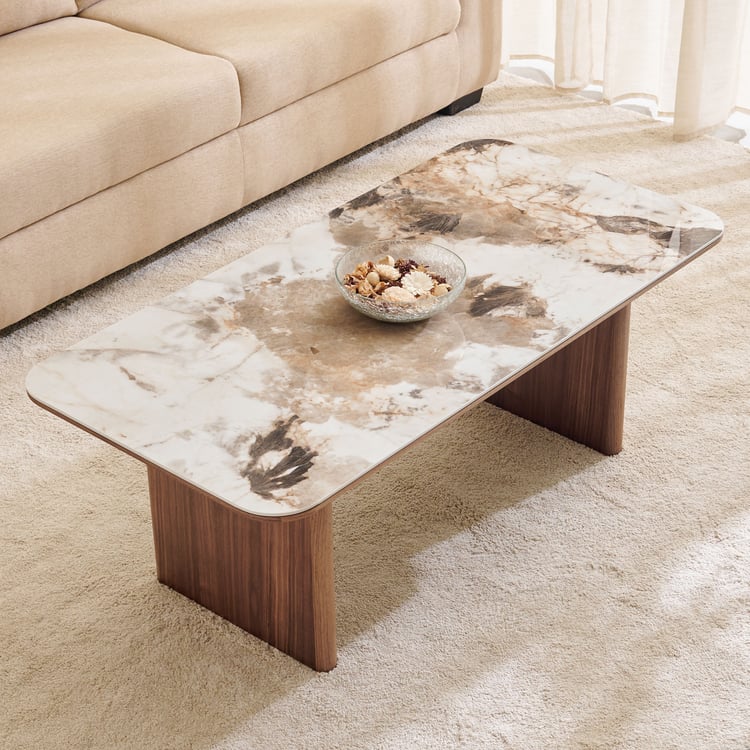 Regent Ceramic Top Coffee Table - Beige