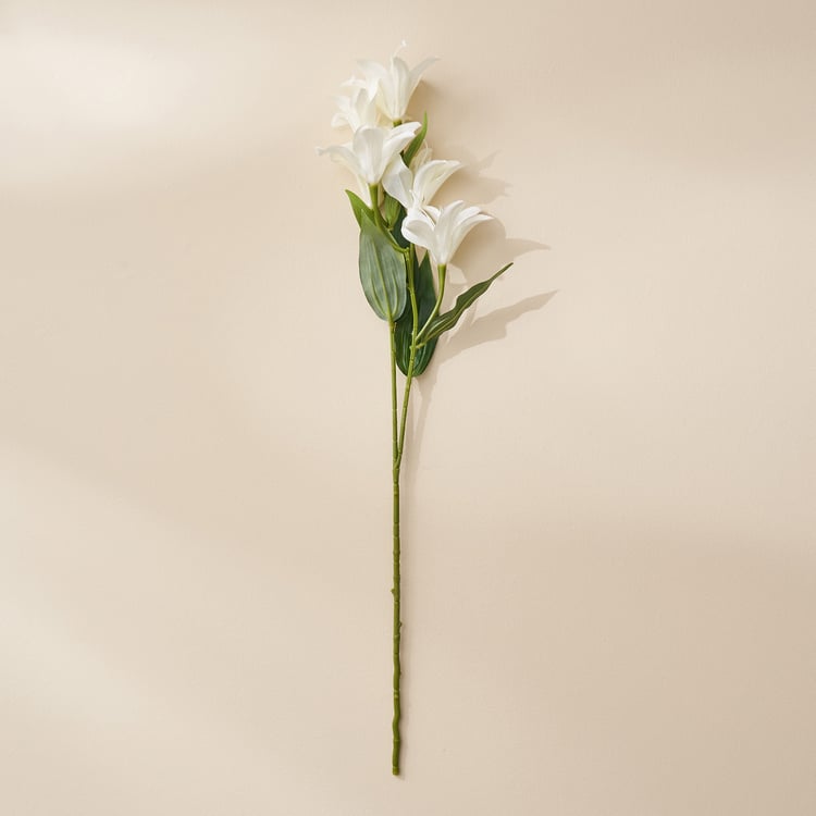 Festoon Ivory Artificial Japanese Lily Flower Stick - 70cm