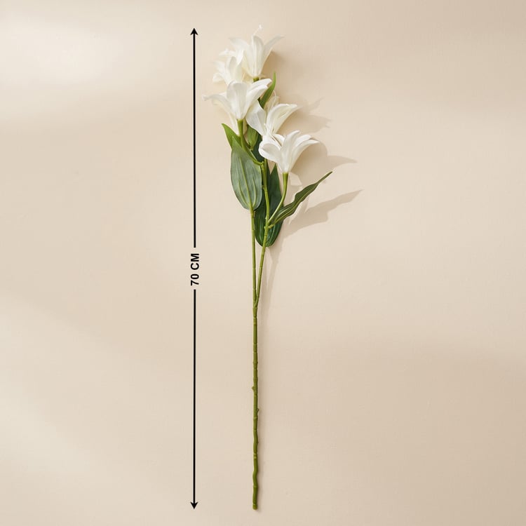 Festoon Ivory Artificial Japanese Lily Flower Stick - 70cm