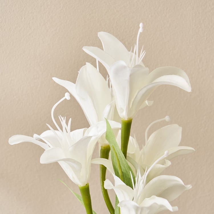 Festoon Ivory Artificial Japanese Lily Flower Stick - 70cm