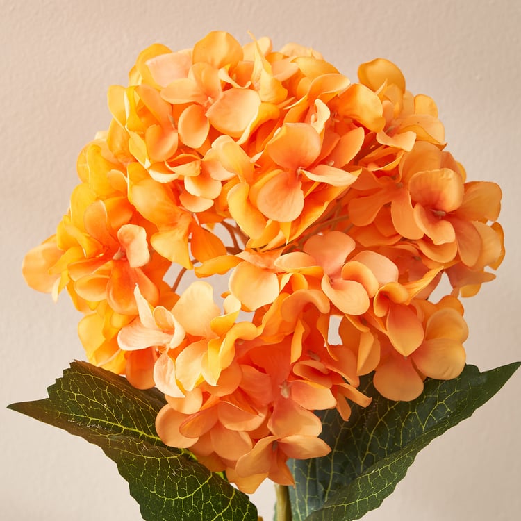 Festoon Ochre Artificial Hydrangea Flower Stick - 60cm