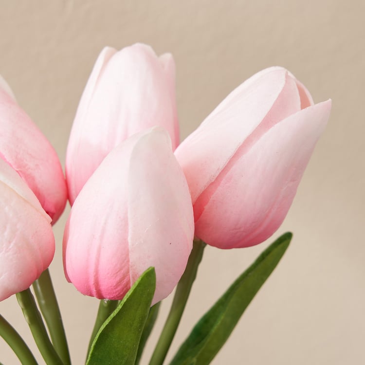 Festoon Shelly Artificial Tulip Flower Bouquet - 25cm