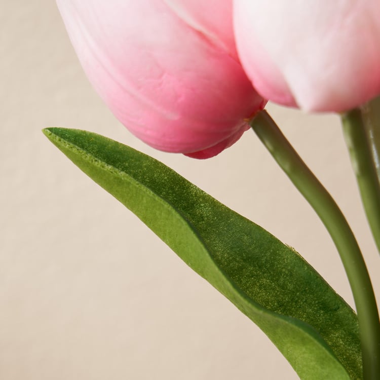 Festoon Shelly Artificial Tulip Flower Bouquet - 25cm