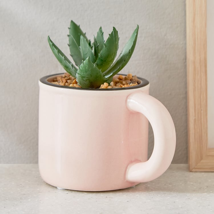 Gloria Palm Artificial Succulent in Ceramic Mug