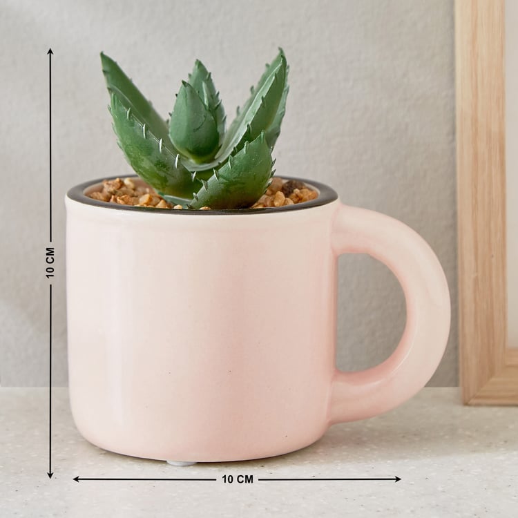 Gloria Palm Artificial Succulent in Ceramic Mug