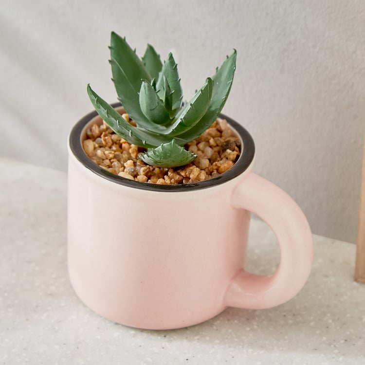 Gloria Palm Artificial Succulent in Ceramic Mug