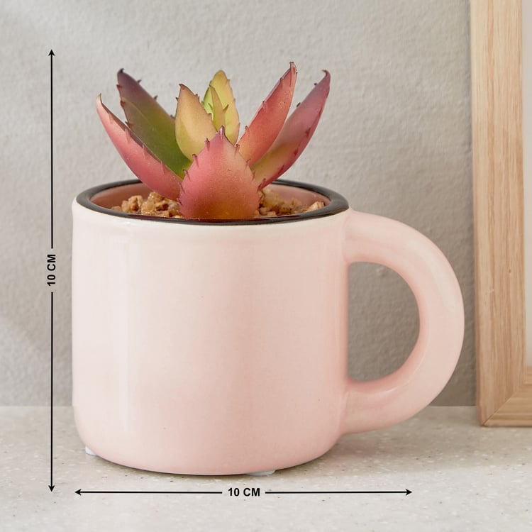 Gloria Palm Artificial Succulent in Ceramic Mug