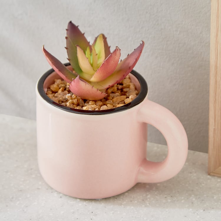 Gloria Palm Artificial Succulent in Ceramic Mug