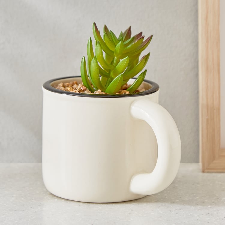 Gloria Palm Artificial Succulent in Ceramic Mug