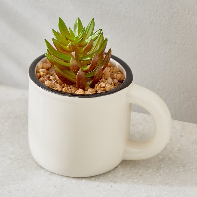 Gloria Palm Artificial Succulent in Ceramic Mug