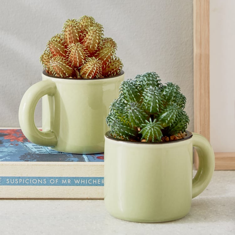 Gloria Palm Artificial Succulent in Ceramic Mug