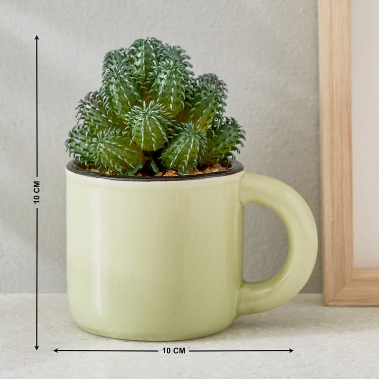 Gloria Palm Artificial Succulent in Ceramic Mug