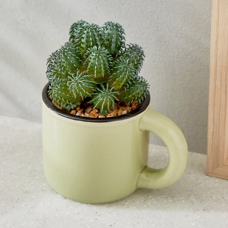 Gloria Palm Artificial Succulent in Ceramic Mug