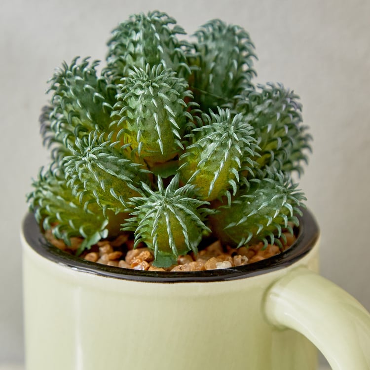 Gloria Palm Artificial Succulent in Ceramic Mug