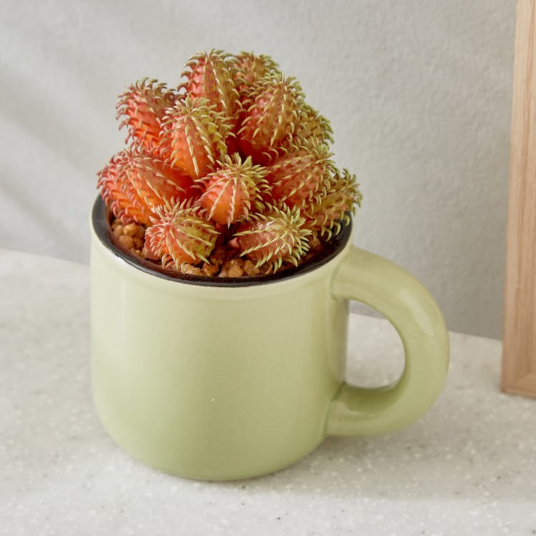 Gloria Palm Artificial Succulent in Ceramic Mug