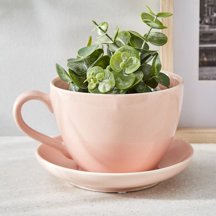 Gloria Chalice Ceramic Cup and Saucer Planter