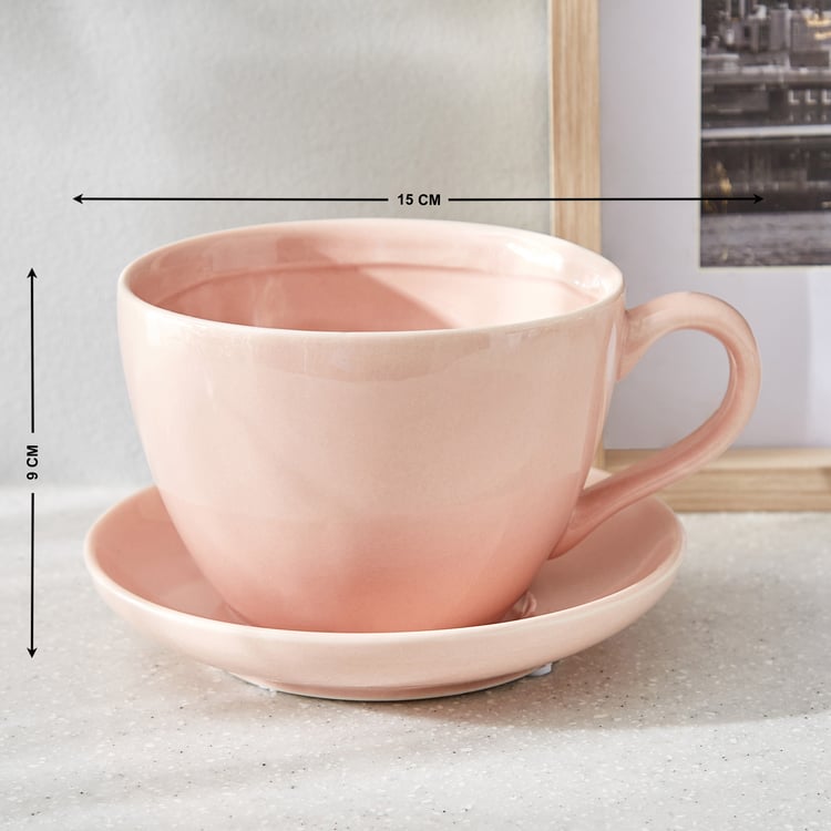 Gloria Chalice Ceramic Cup and Saucer Planter