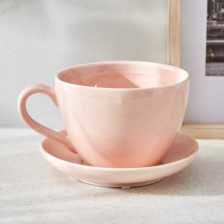 Gloria Chalice Ceramic Cup and Saucer Planter