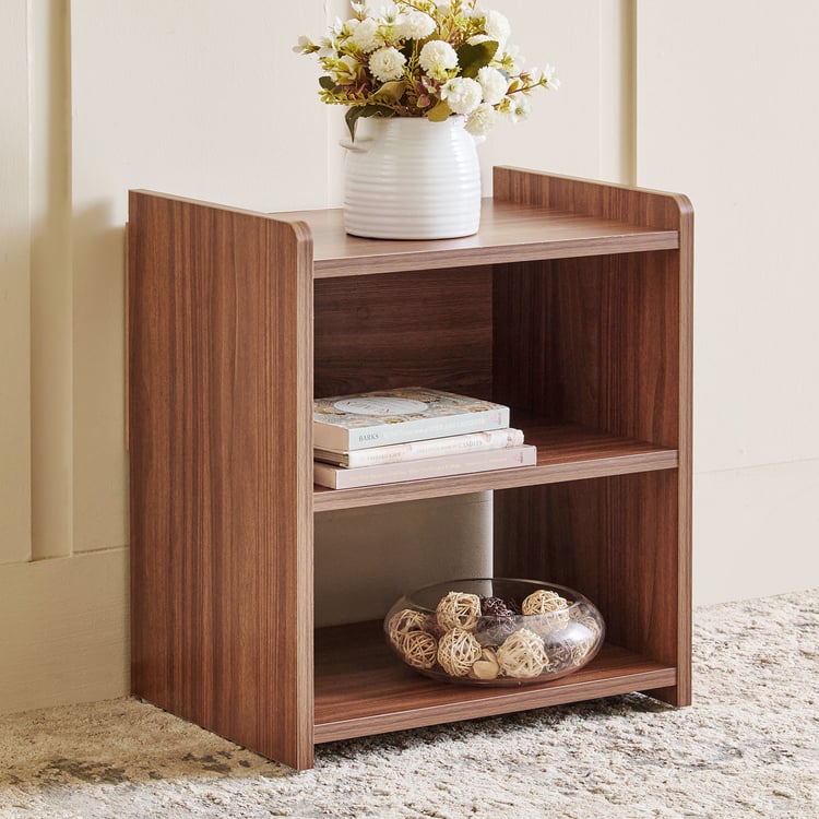 Helios Alton Arvis Bedside Table with Drawer - Walnut