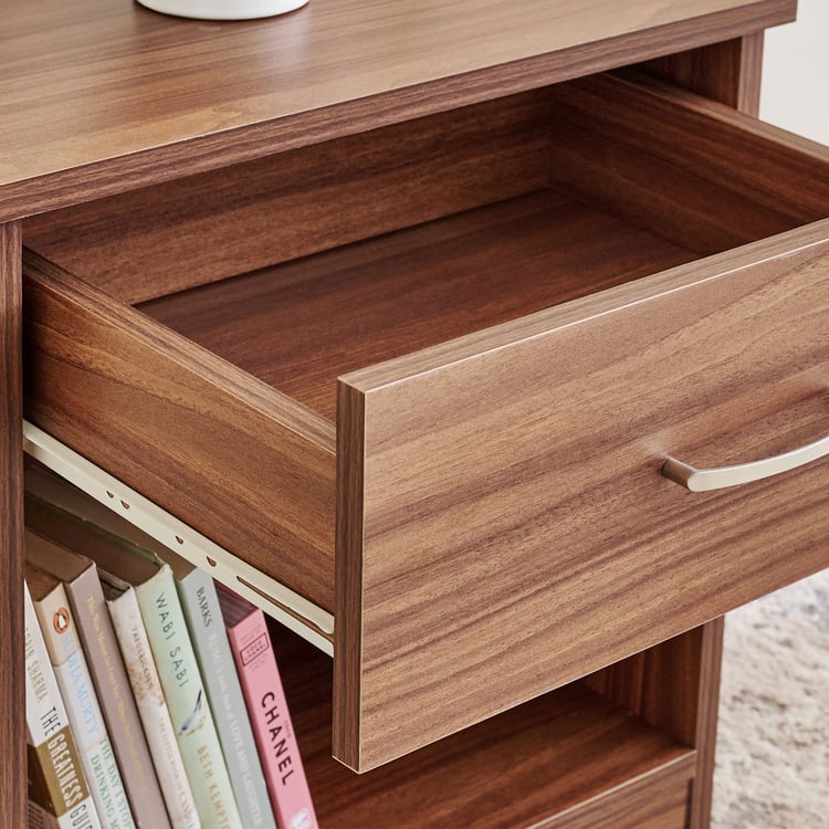 Helios Alton Arvis Bedside Table with Drawer - Walnut