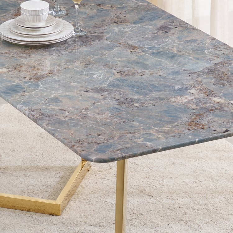 Bianca NXT Tempered Glass Top 6-Seater Dining Table - Teal