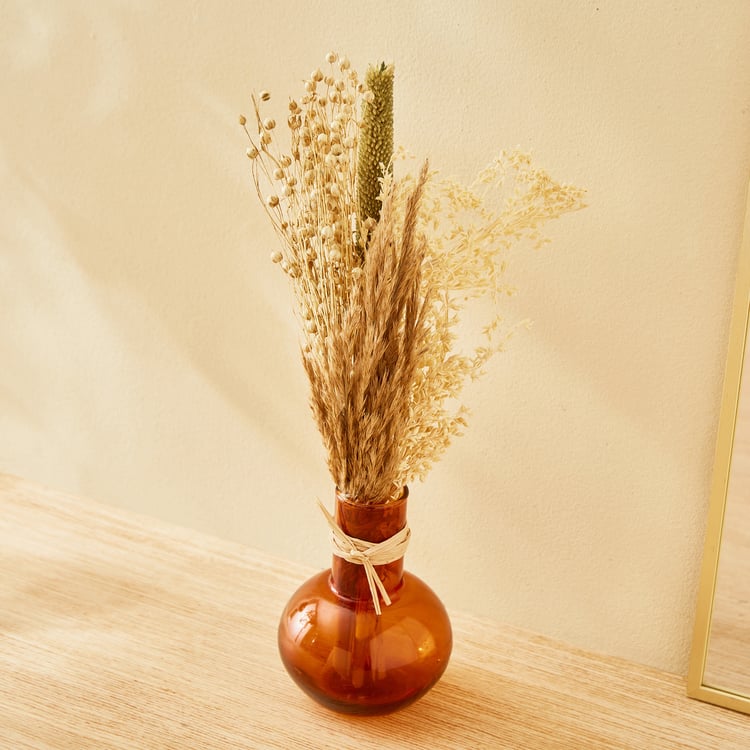 Amida Callix Artificial Bajra Flowers in Glass Vase