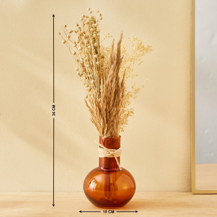 Amida Callix Artificial Bajra Flowers in Glass Vase