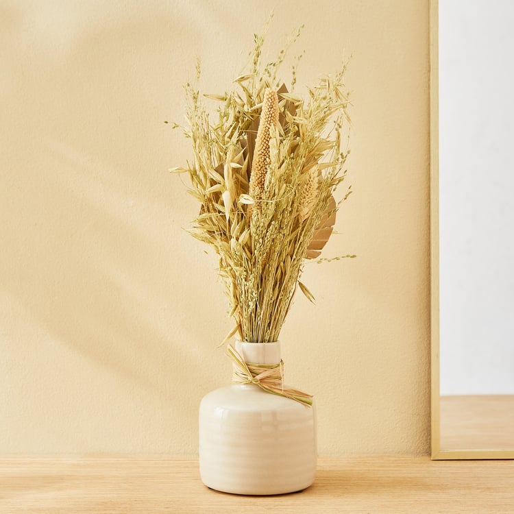 Amida Cole Artificial Bajra Flowers in Ceramic Vase