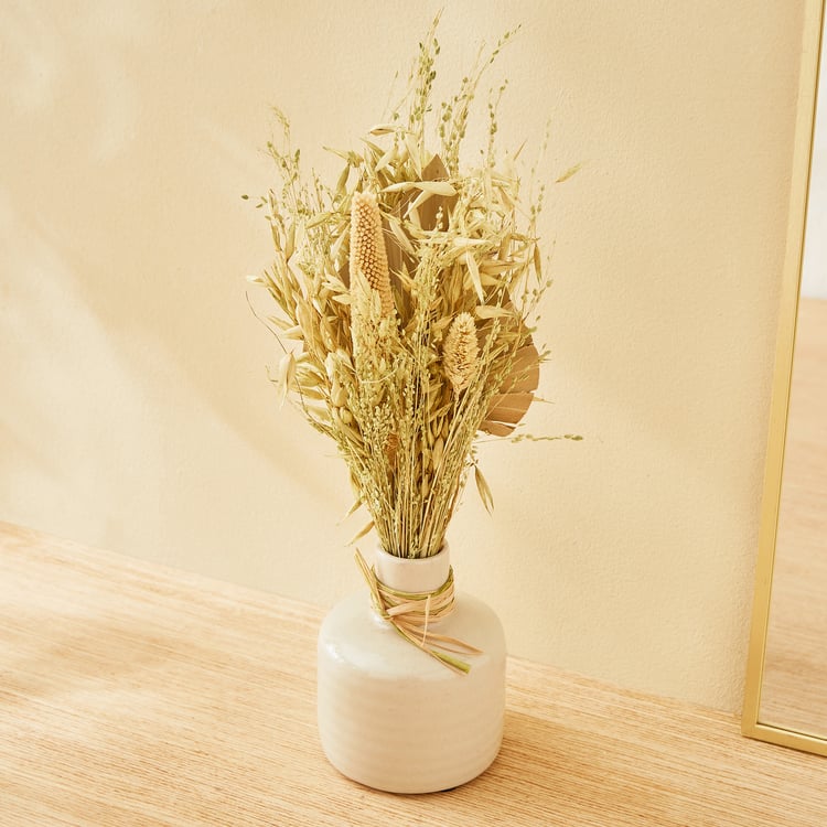 Amida Cole Artificial Bajra Flowers in Ceramic Vase