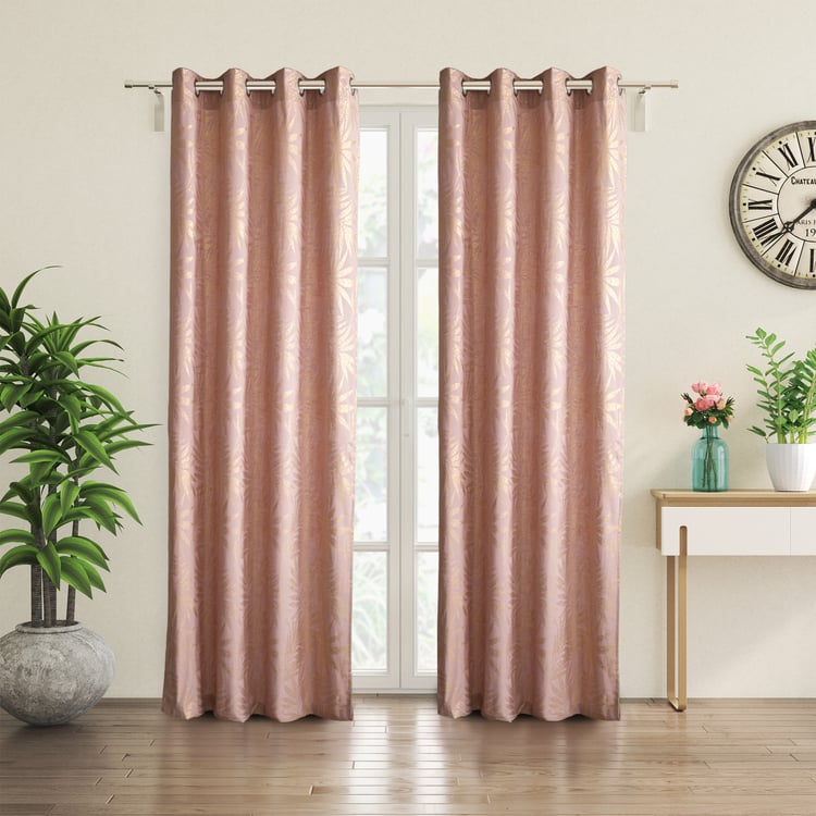 Anderson Blooming Set of 2 Foil Print Light Filtering Door Curtains