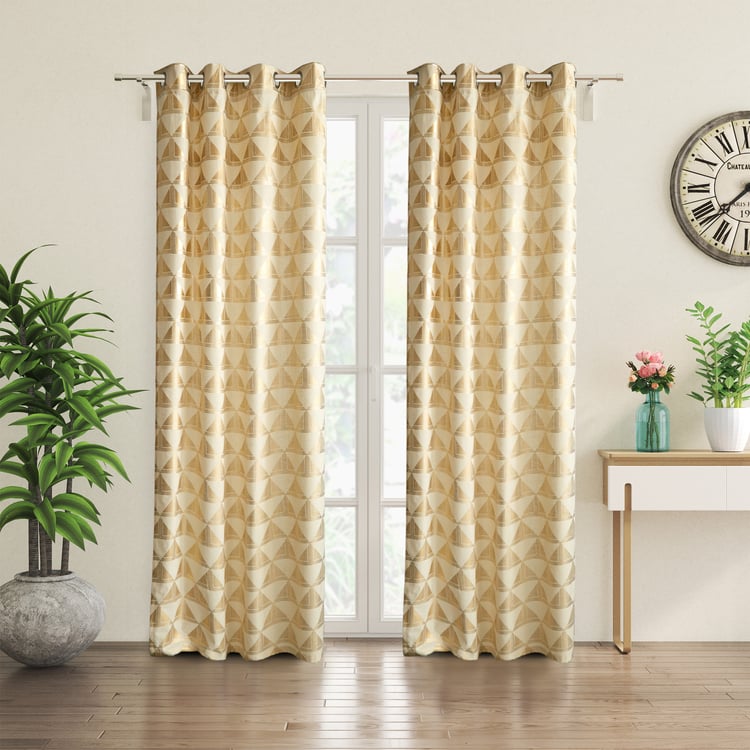 Anderson Cashmere Set of 2 Foil Print Light Filtering Door Curtains