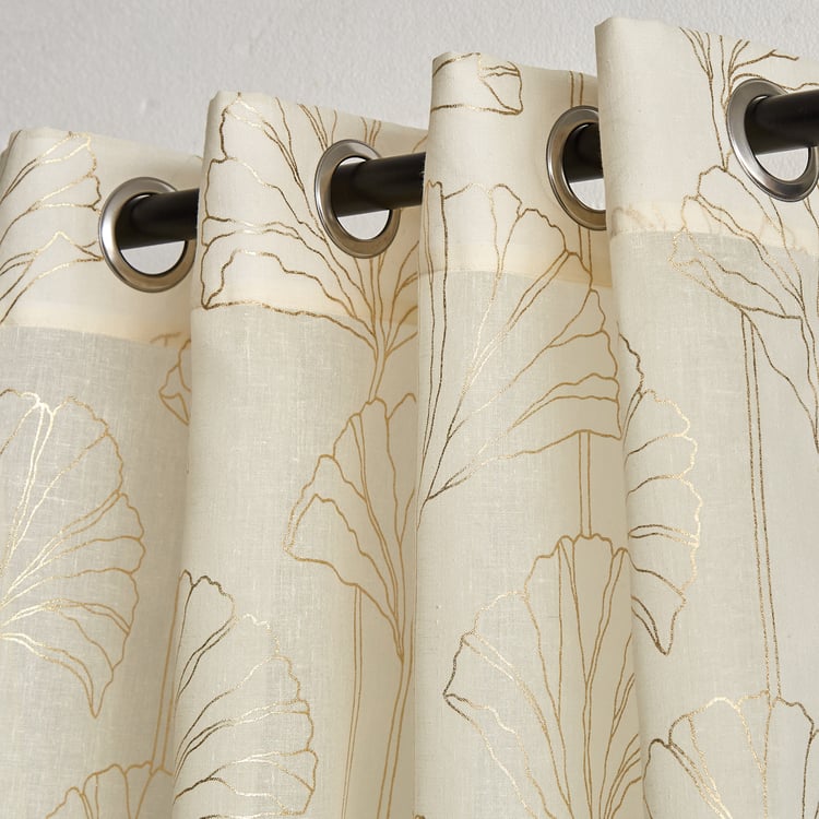 Anderson Dove Set of 2 Foil Print Light Filtering Door Curtains