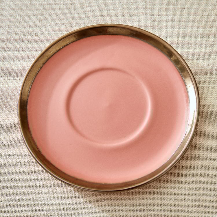 Vibgyor Tashoku Set of 4 Stoneware Cups and Saucers - 240ml