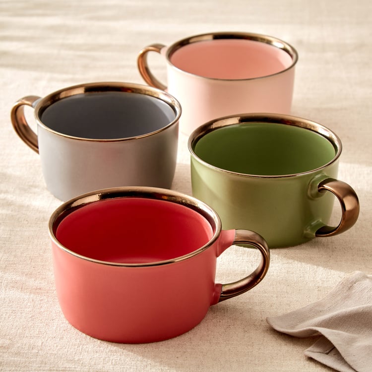 Vibgyor Tashoku Set of 4 Stoneware Ramen Bowls - 700ml