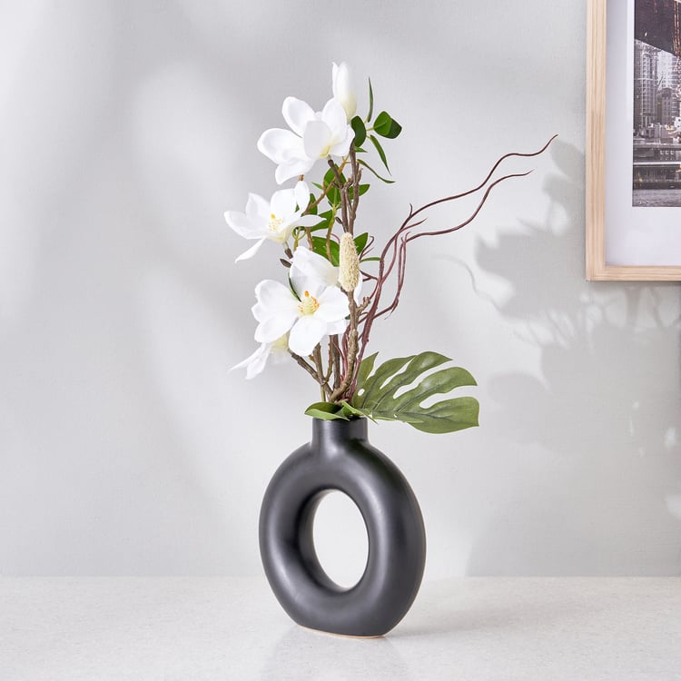 Mont Blanc Artificial Orchids in Ceramic Vase