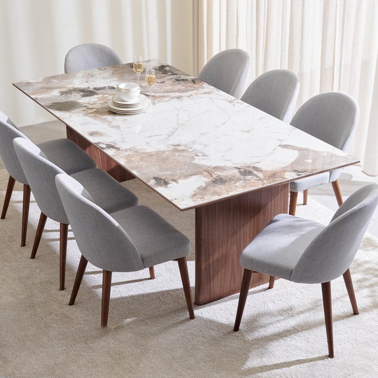 Regent Ceramic Top 8-Seater Dining Table - Beige