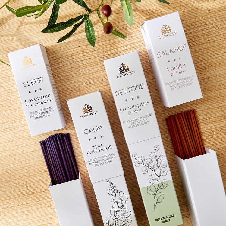 Adora Balance Set of 40 Vanilla and Lilly Incense Sticks